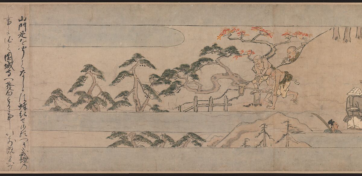 A Long Tale for an Autumn Night (Aki no yo nagamonogatari), Unidentified artist Japanese, Handscroll 2 from a set of 3; ink, color, and gold on paper, Japan