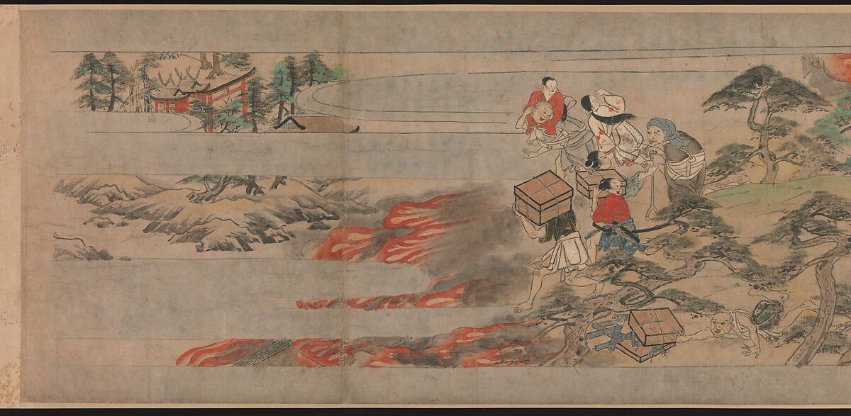 A Long Tale for an Autumn Night (Aki no yo nagamonogatari), Unidentified artist Japanese, Handscroll 2 from a set of 3; ink, color, and gold on paper, Japan