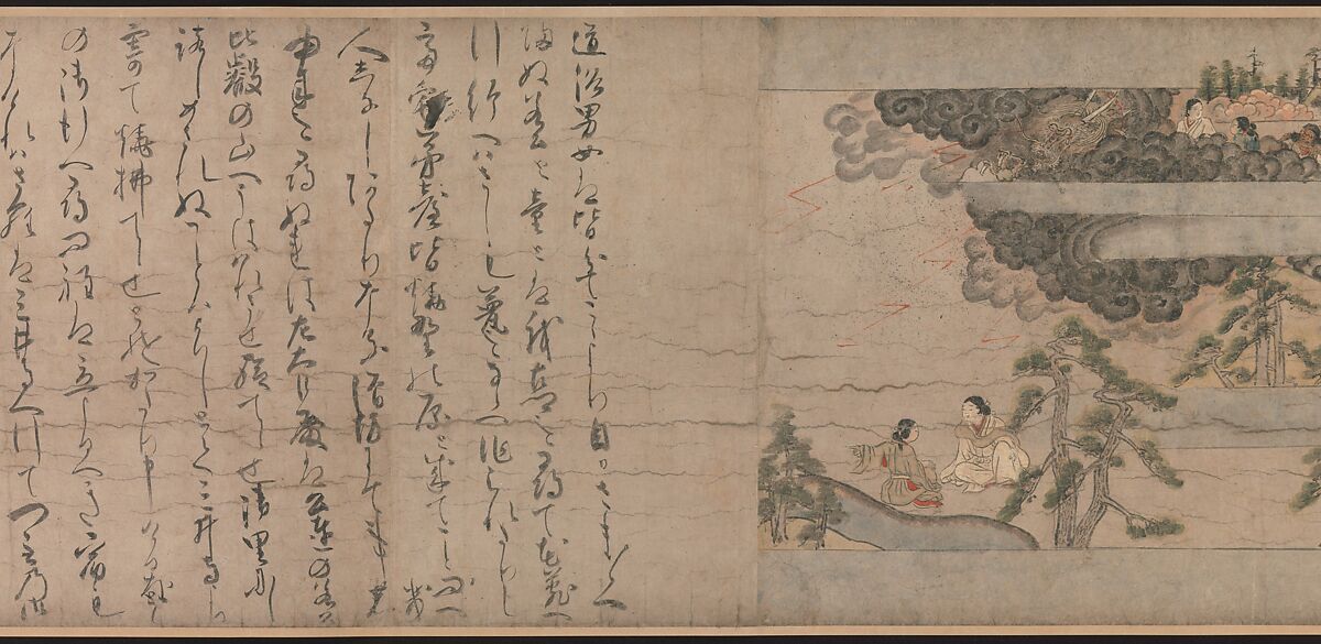 A Long Tale for an Autumn Night (Aki no yo nagamonogatari), Unidentified artist Japanese, Handscroll 3 from a set of 3; ink, color, and gold on paper, Japan