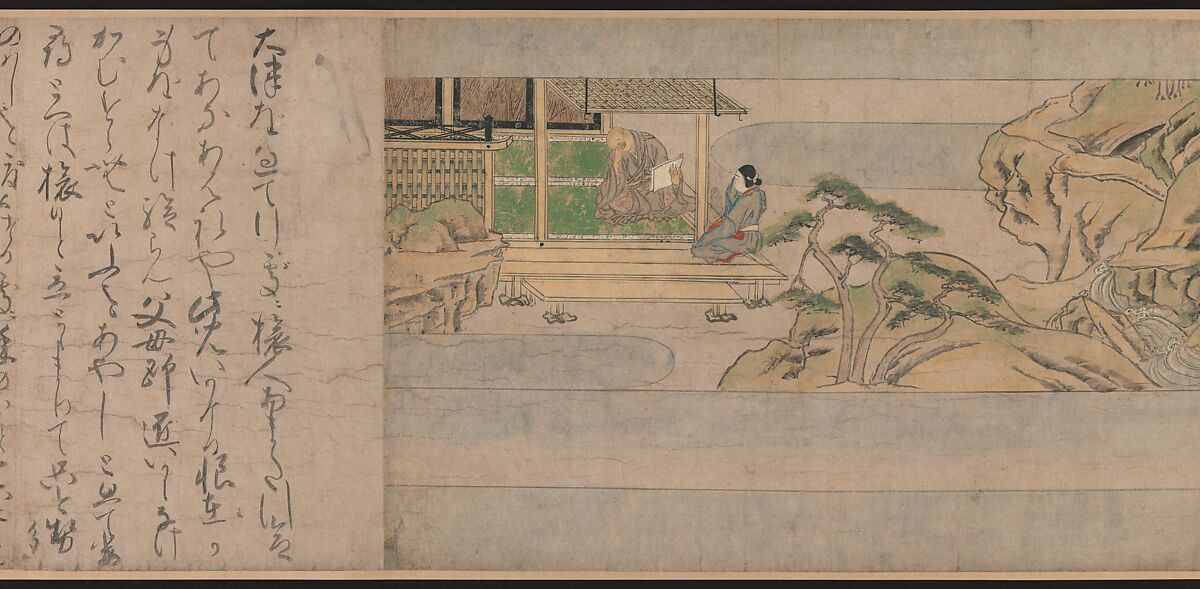 A Long Tale for an Autumn Night (Aki no yo nagamonogatari), Unidentified artist Japanese, Handscroll 3 from a set of 3; ink, color, and gold on paper, Japan