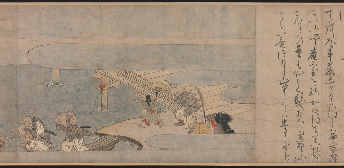 A Long Tale for an Autumn Night (Aki no yo nagamonogatari), Unidentified artist Japanese, Handscroll 3 from a set of 3; ink, color, and gold on paper, Japan