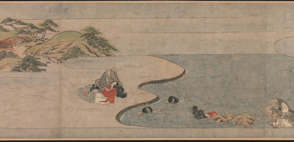 A Long Tale for an Autumn Night (Aki no yo nagamonogatari), Unidentified artist Japanese, Handscroll 3 from a set of 3; ink, color, and gold on paper, Japan