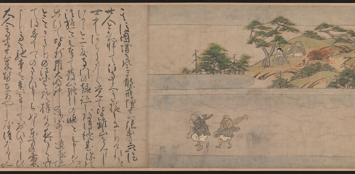 A Long Tale for an Autumn Night (Aki no yo nagamonogatari), Unidentified artist Japanese, Handscroll 3 from a set of 3; ink, color, and gold on paper, Japan