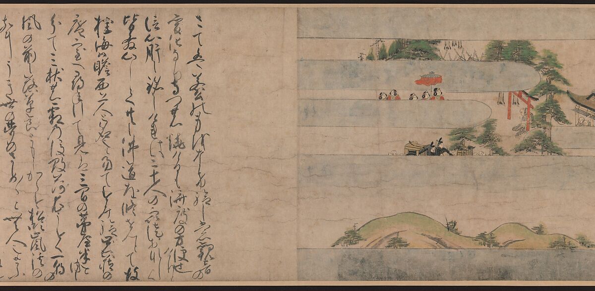 A Long Tale for an Autumn Night (Aki no yo nagamonogatari), Unidentified artist Japanese, Handscroll 3 from a set of 3; ink, color, and gold on paper, Japan