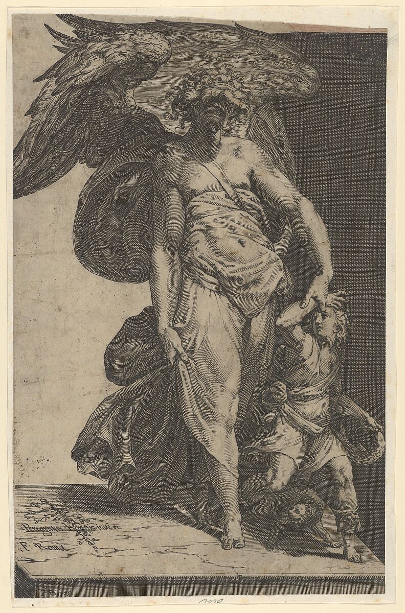 Tobias and the Angel, Cherubino Alberti (Zaccaria Mattia) (Italian, Borgo Sansepolcro 1553–1615 Rome), Engraving 