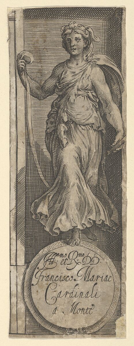 Female figure standing in the right-hand margin of the third sheet of the Rape of the Sabine Women, Cherubino Alberti (Zaccaria Mattia) (Italian, Borgo Sansepolcro 1553–1615 Rome), Engraving 
