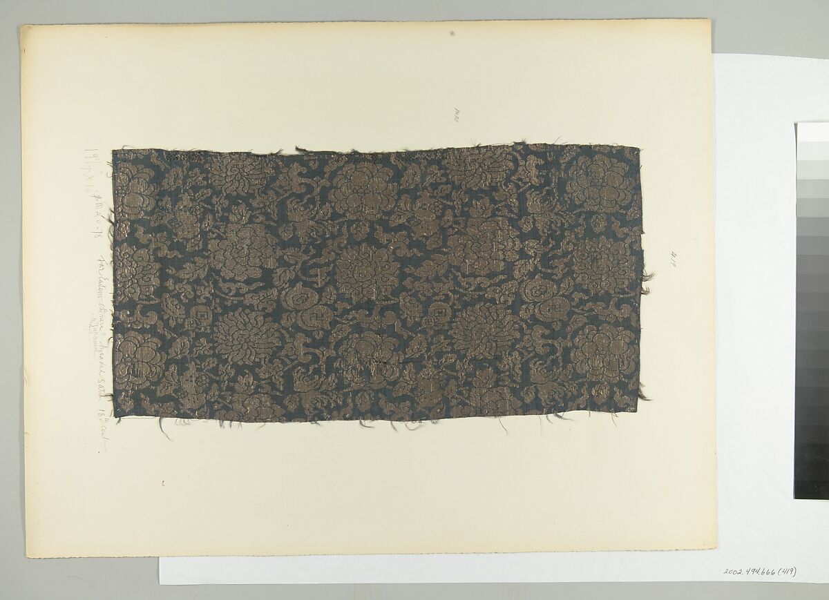 Piece, Silk, metallic thread, China 