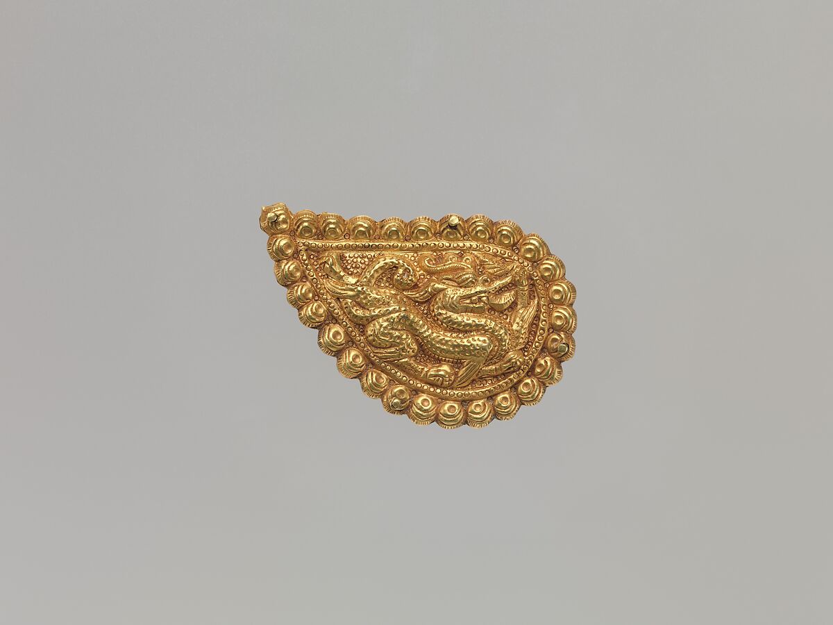 Plaque with Dragon, Gold, China (Xinjiang Autonomous Region, Central Asia) 