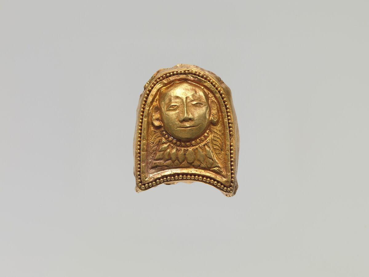 Plaque with Head, Gold, China (Xinjiang Autonomous Region) 