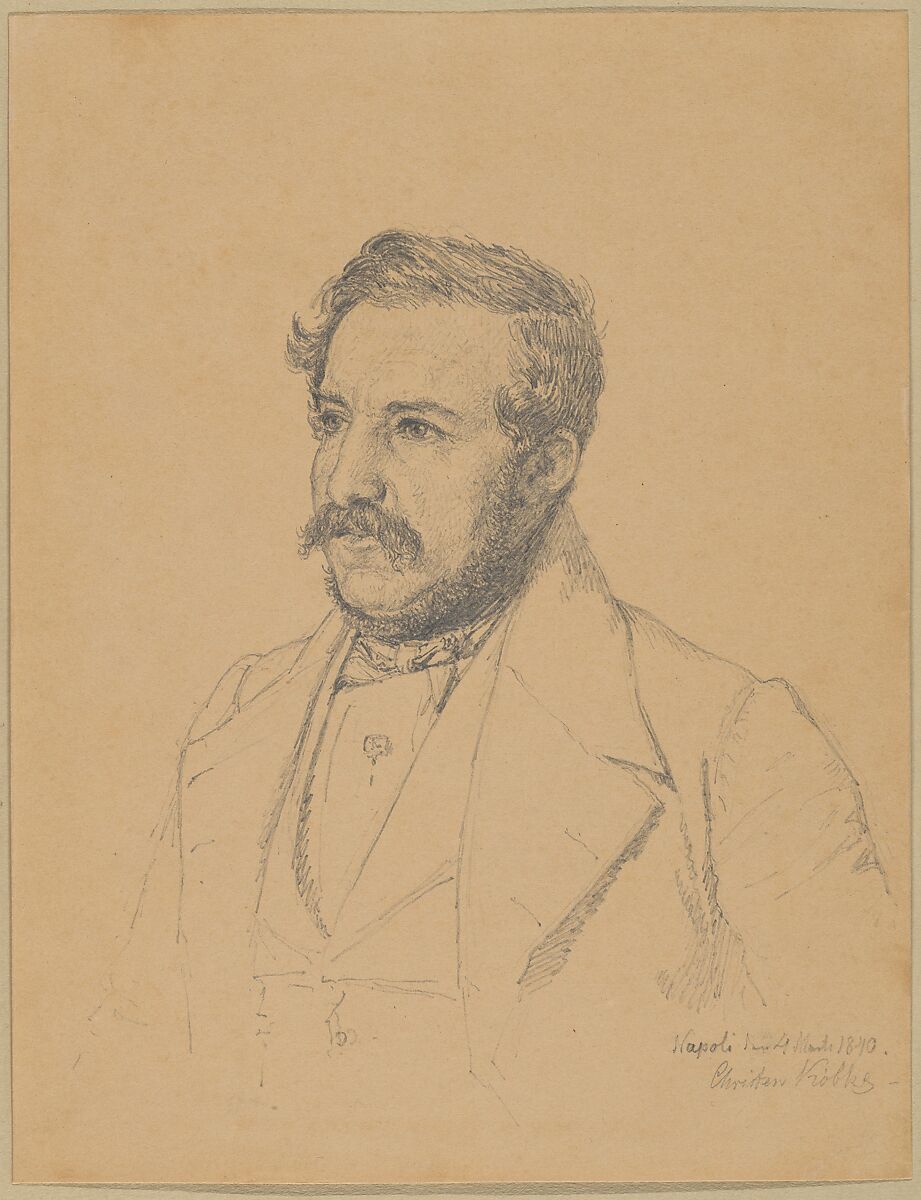 Portrait of Christophe Louis Engelhard Dalgas, Christen Købke (Danish, Copenhagen 1810–1848 Copenhagen), Graphite 