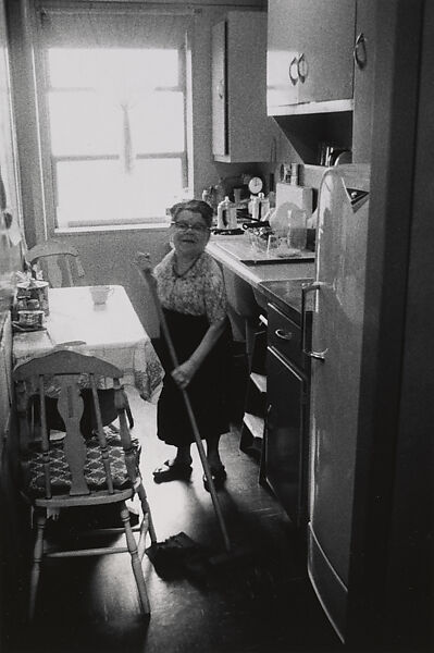 Miss Makrina, a Russian midget, in her kitchen, N.Y.C., Diane Arbus (American, New York 1923–1971 New York), Gelatin silver print 