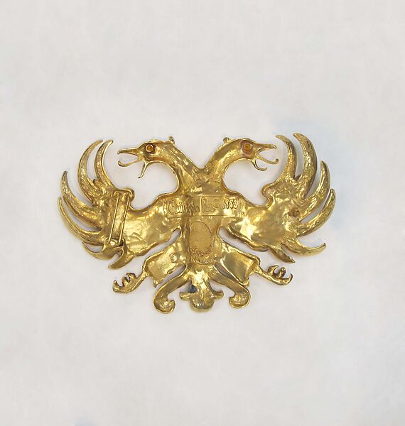 Belt buckle, Christopher Ross (American, born 1931), metal, glass, American