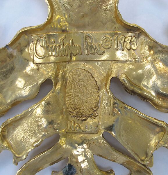 Belt buckle, Christopher Ross (American, born 1931), metal, glass, American