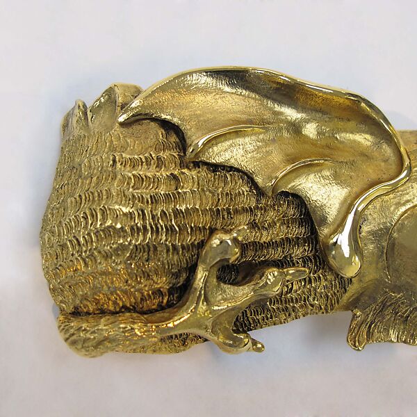 Belt buckle, Christopher Ross (American, born 1931), metal, glass, American