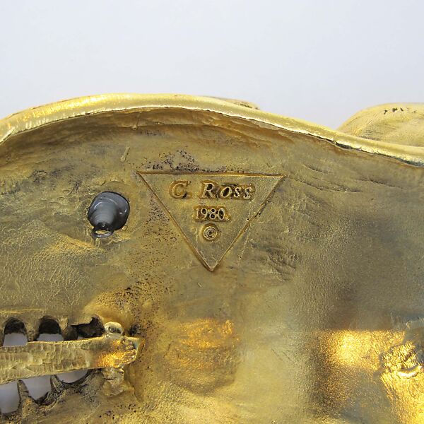 Belt buckle, Christopher Ross (American, born 1931), metal, glass, American