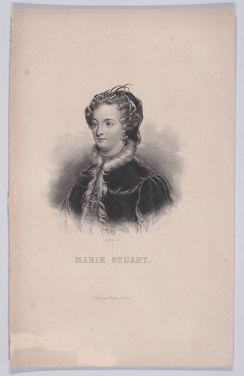 Mary, Queen of Scots, Charles-Michel Geoffroy (French, Joinville 1819–1882 Passy), Stipple engraving 