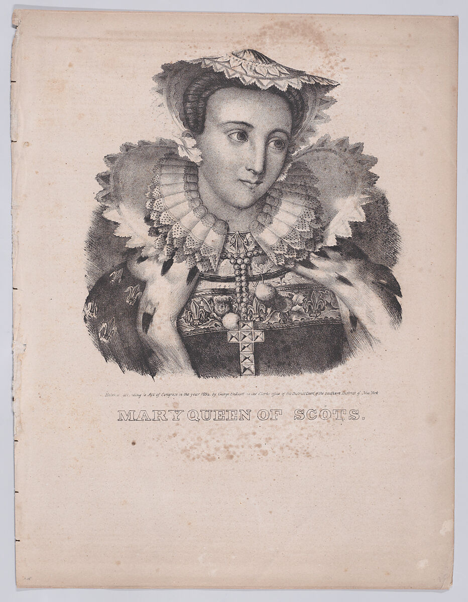 Mary, Queen of Scots, George Endicott (American, born Canton, Massachusetts 1802–1848), Mezzotint 