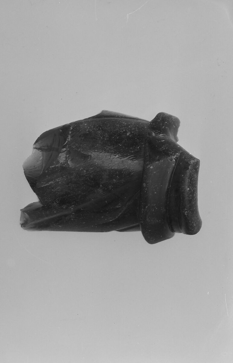 Fragment of a Bottle, Free-blown non-lead glass, American 