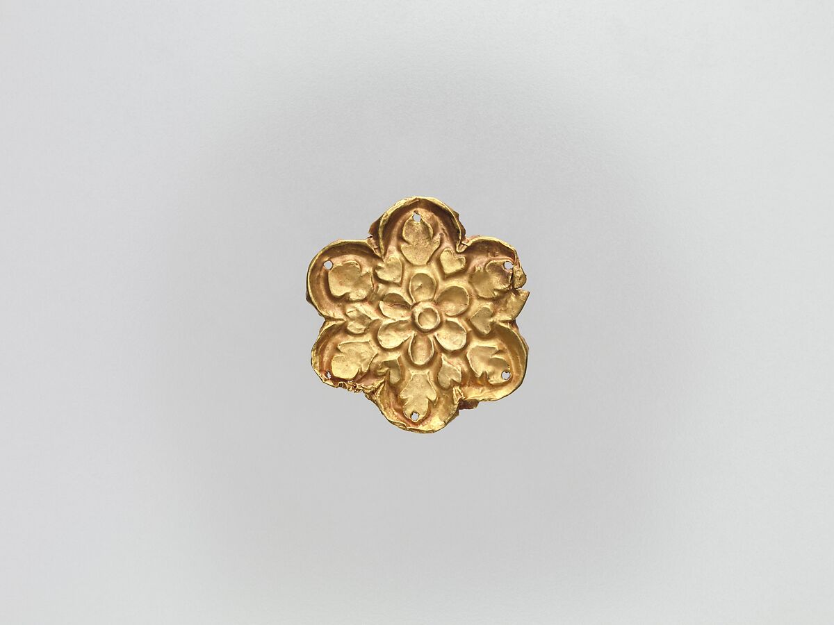 Flower-Shaped Clothing Plaque, Gold, China (Xinjiang Autonomous Region, Central Asia) 