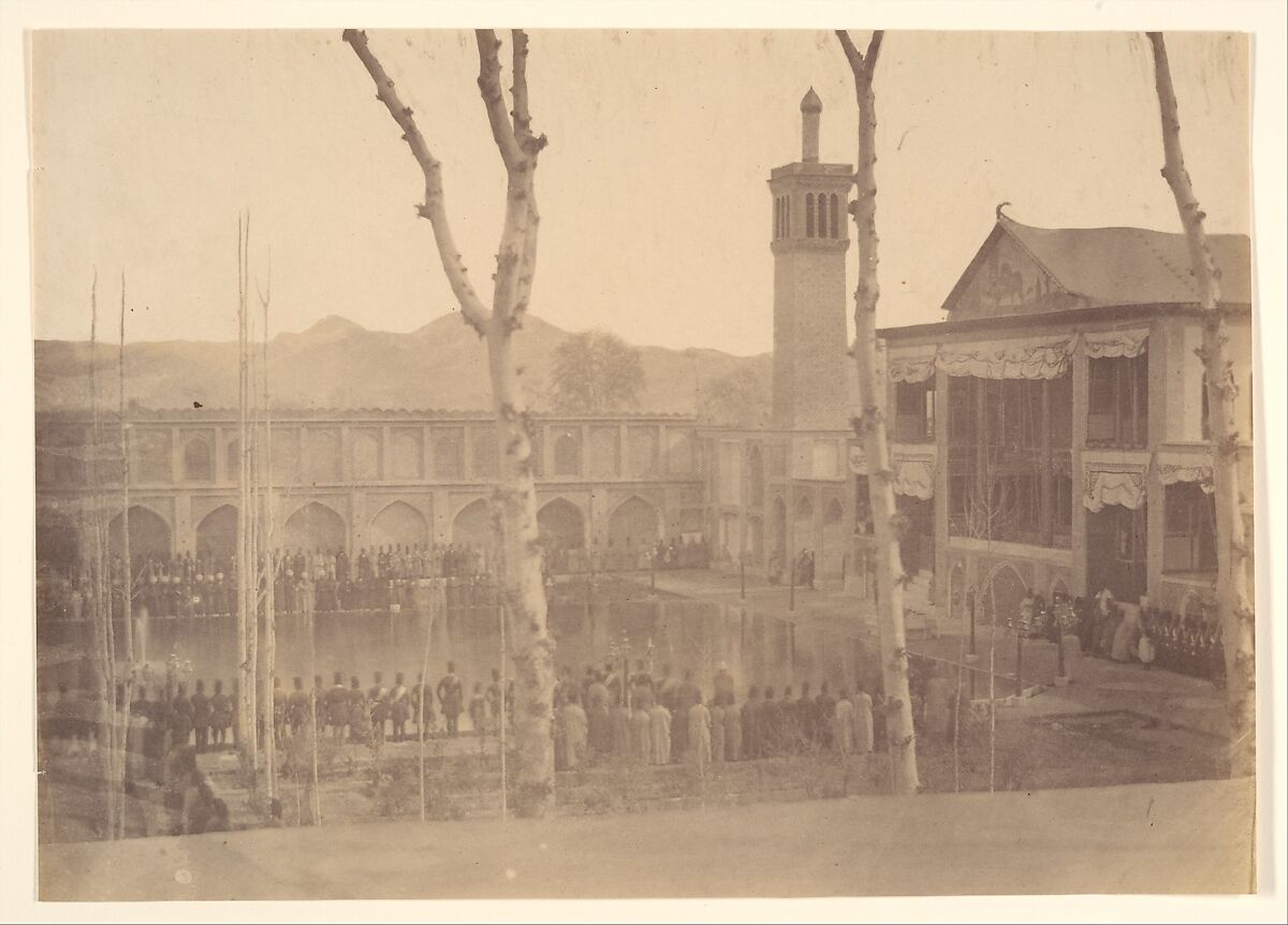 [Palace of the Shah, Paying respects to the Shah/Fete de Salam, Teheran, Iran [same as 12] ], Possibly by Luigi Pesce (Italian, 1818–1891) 