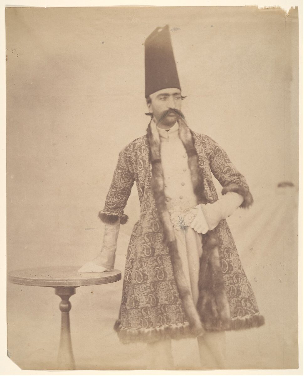 [Naser al-Din Shah], Possibly by Luigi Pesce (Italian, 1818–1891), Salted paper print 