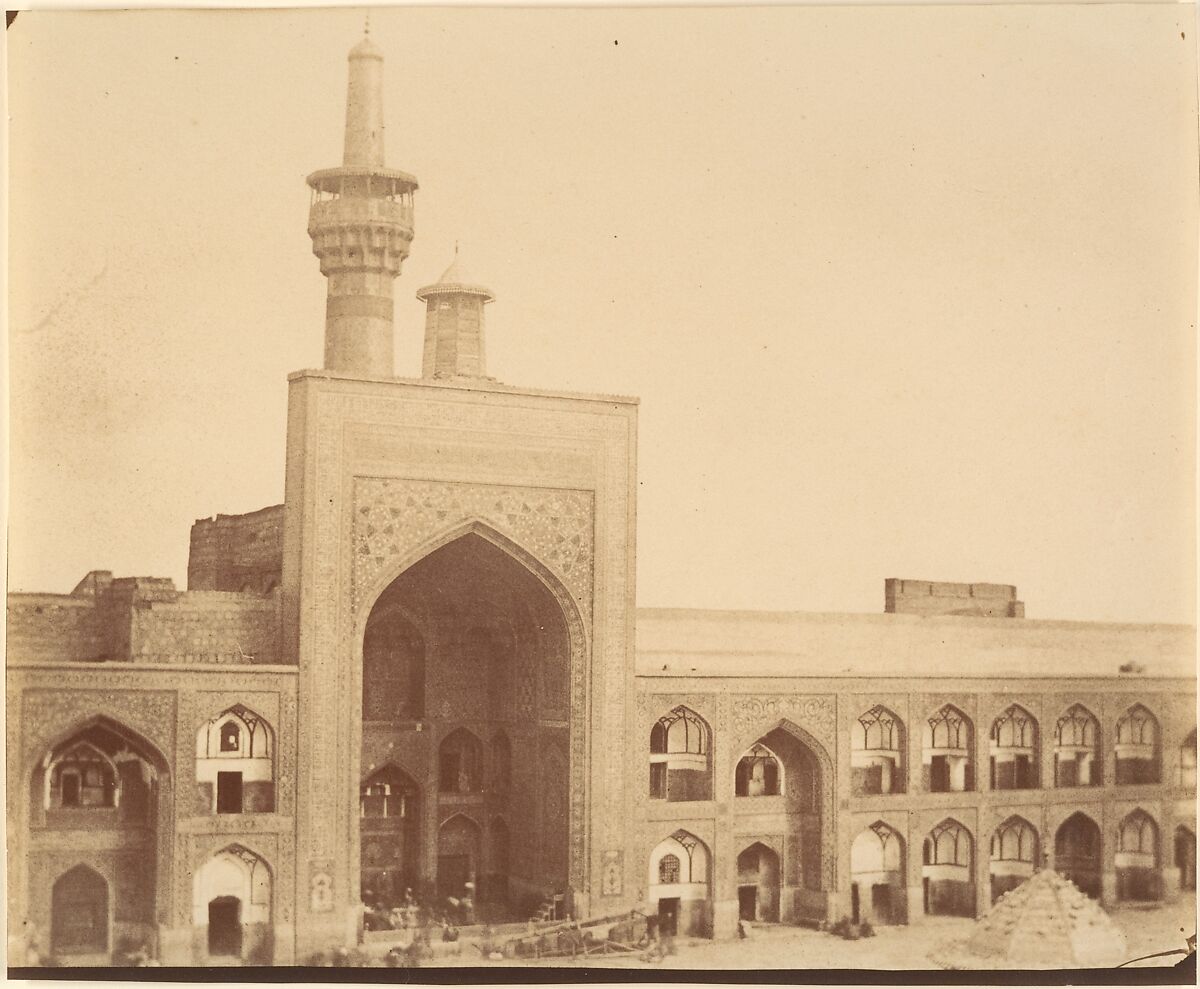 [Old Court of Imam Riza  MESHED], Possibly by Luigi Pesce (Italian, 1818–1891), Albumen silver print 