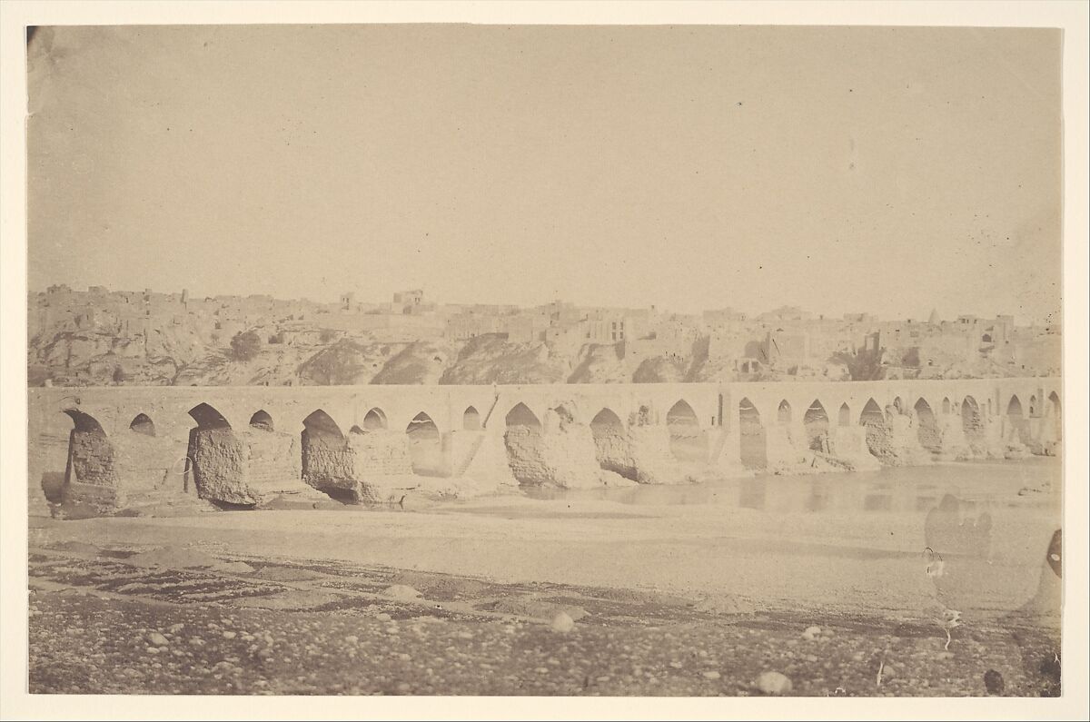 [The Bridge at Dizfoul], Possibly by Luigi Pesce (Italian, 1818–1891), Salted paper print 