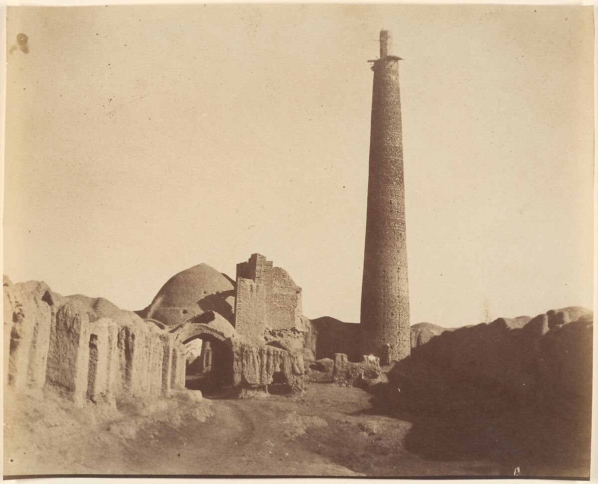 [Minaret of the Chief Mosque at Damghan, 1026–1029], Possibly by Luigi Pesce (Italian, 1818–1891), Albumen silver print 