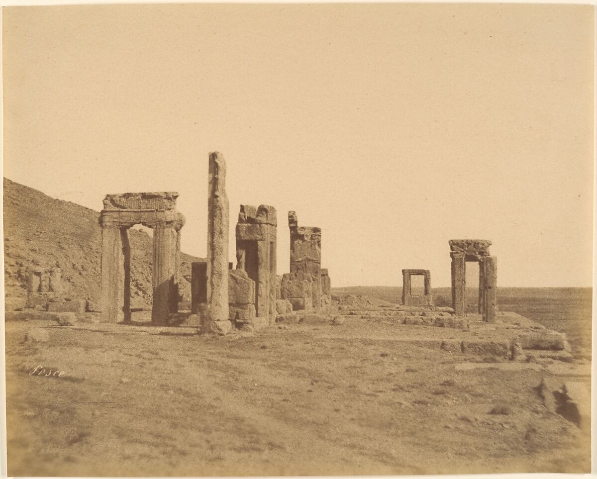 (12) [Persepolis, (W: before restoration), Luigi Pesce (Italian, 1818–1891), Albumen silver print 