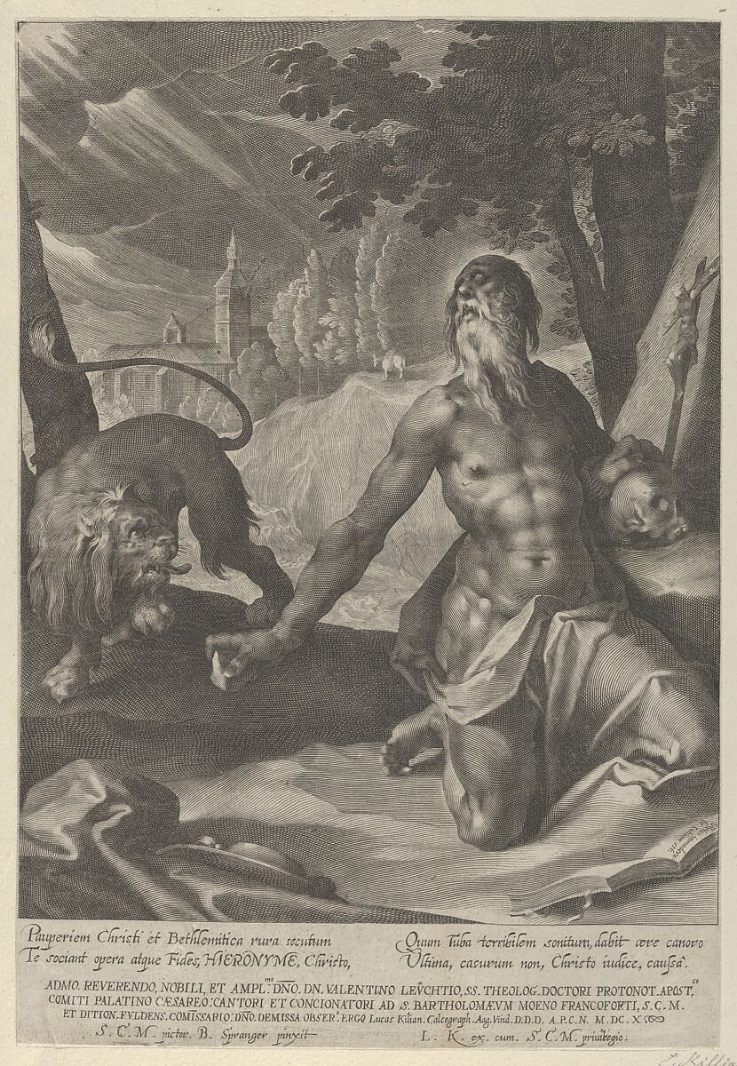 Saint Jerome in the Desert, Lucas Kilian (German, Augsburg 1579–1637 Augsburg), Engraving 