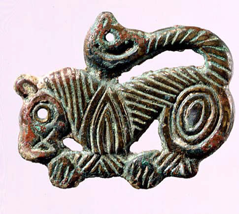 Plaque in the Shape of a Tiger, Bronze, Northeast China 