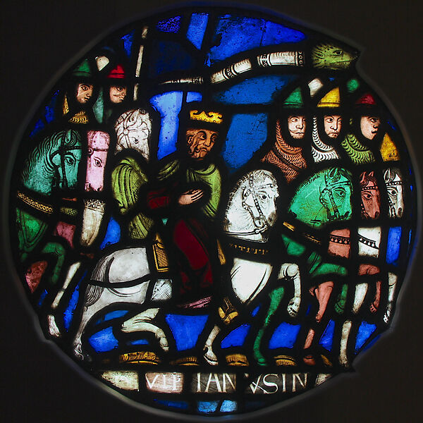 Crusaders Advance on Jerusalem, Pot-metal glass, French 