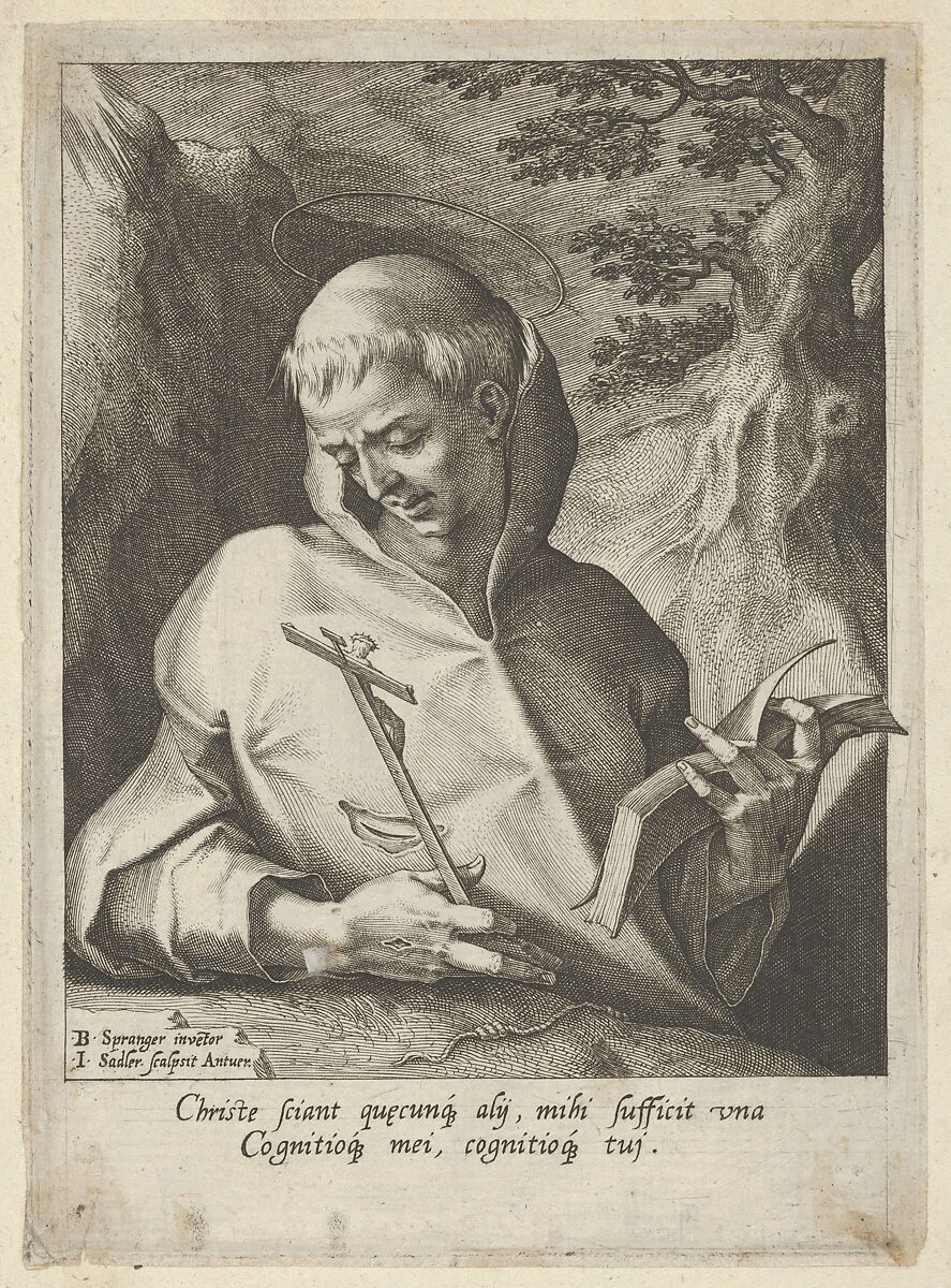 Saint Francis, Johann Sadeler I (Netherlandish, Brussels 1550–1600/1601 Venice), Engraving 