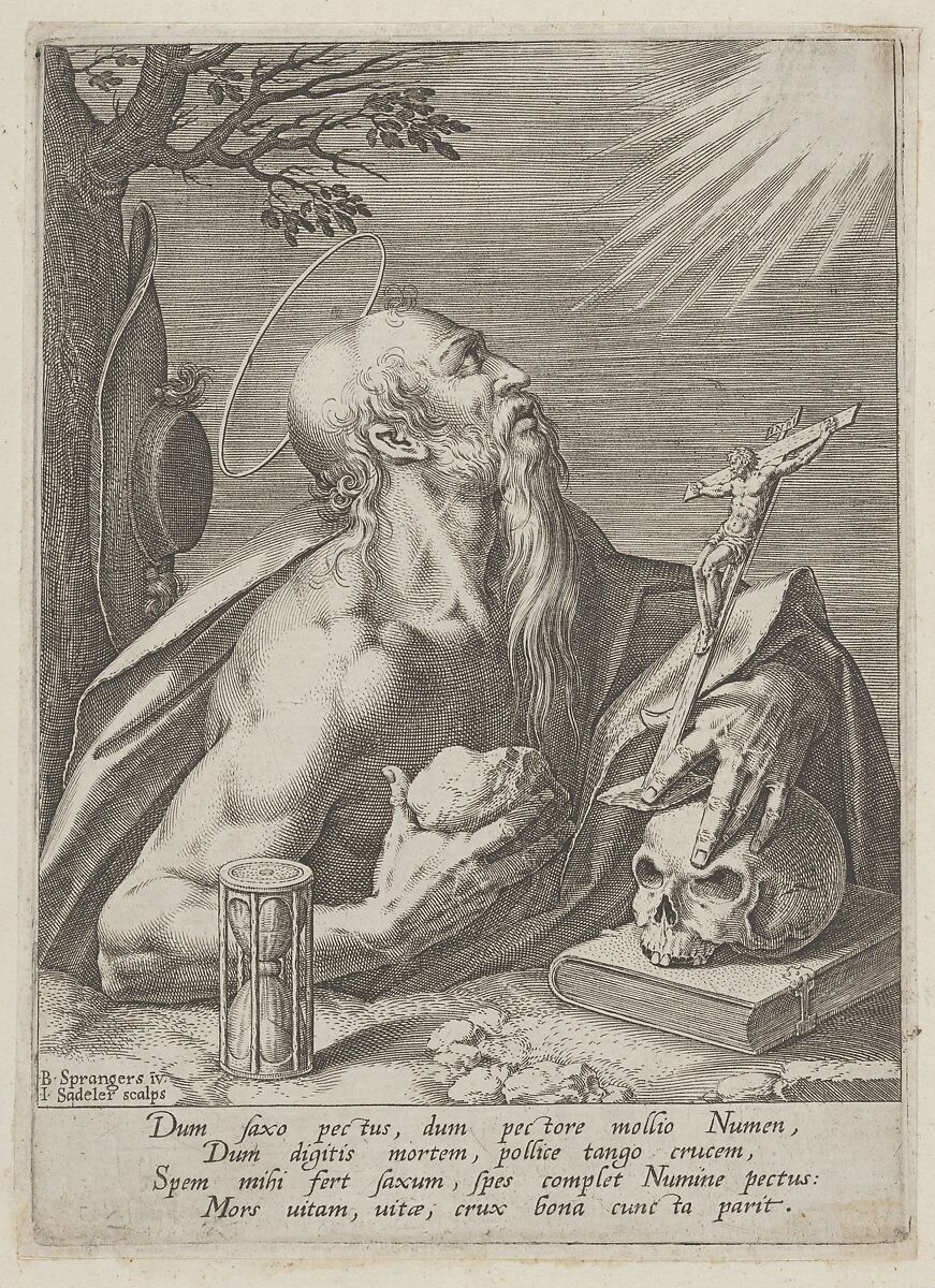 Saint Jerome, Johann Sadeler I (Netherlandish, Brussels 1550–1600/1601 Venice), Engraving 