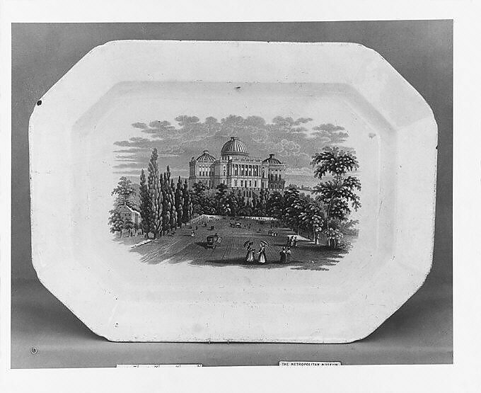 Platter, William Ridgway &amp; Co. (active ca. 1834–1854), Earthenware, transfer-printed, British (American market) 