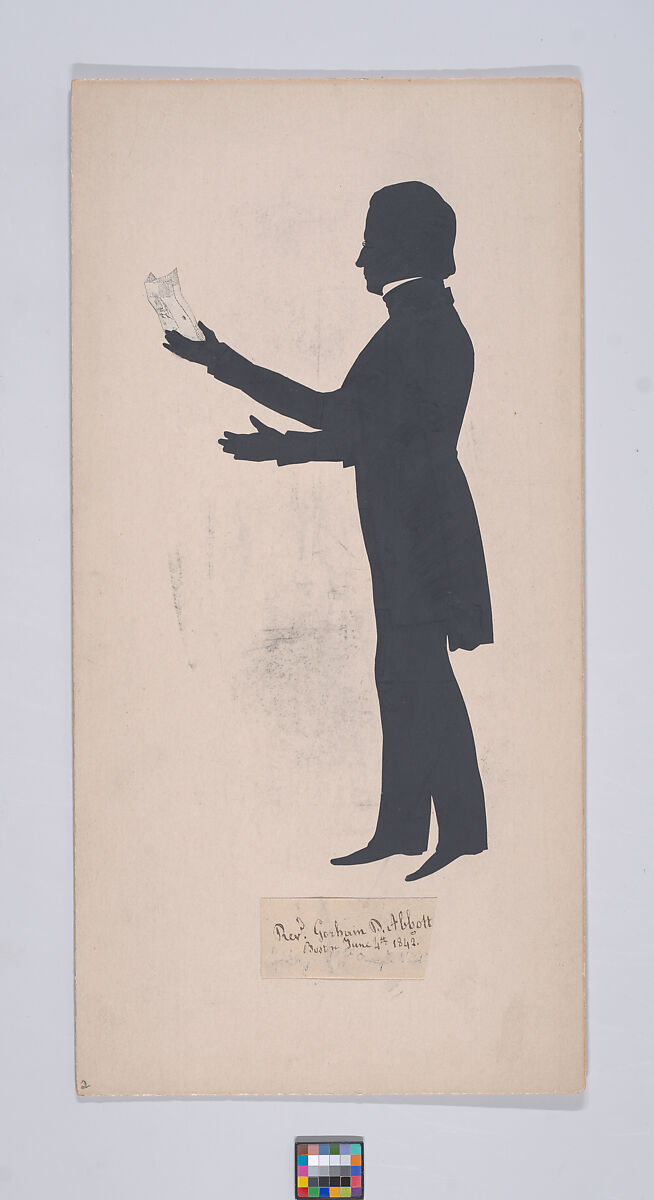 Reverend Gorham D. Abbott, Auguste Edouart (French, 1789–1861), Cut paper silhouette 
