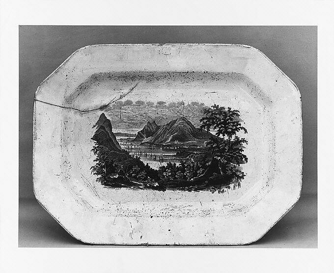 Platter, William Ridgway &amp; Co. (active ca. 1834–1854), Earthenware, transfer-printed, British (American market) 