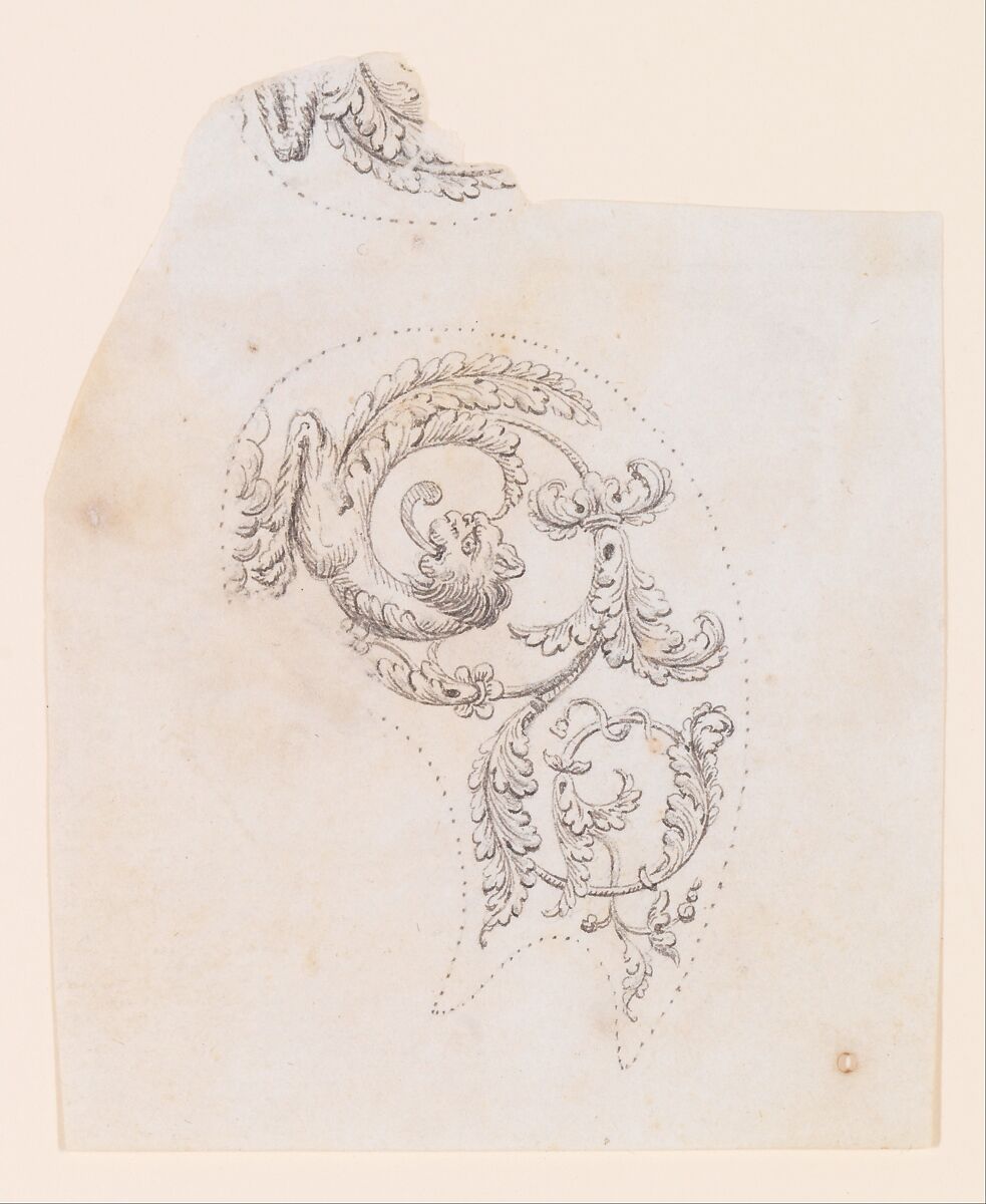 Design for the Decoration of the Grip of a Pocket Pistol, Workshop of Nicolas Noël Boutet (French, Versailles and Paris, 1761–1833), Pencil, ink, gray wash on paper, French, Versailles 