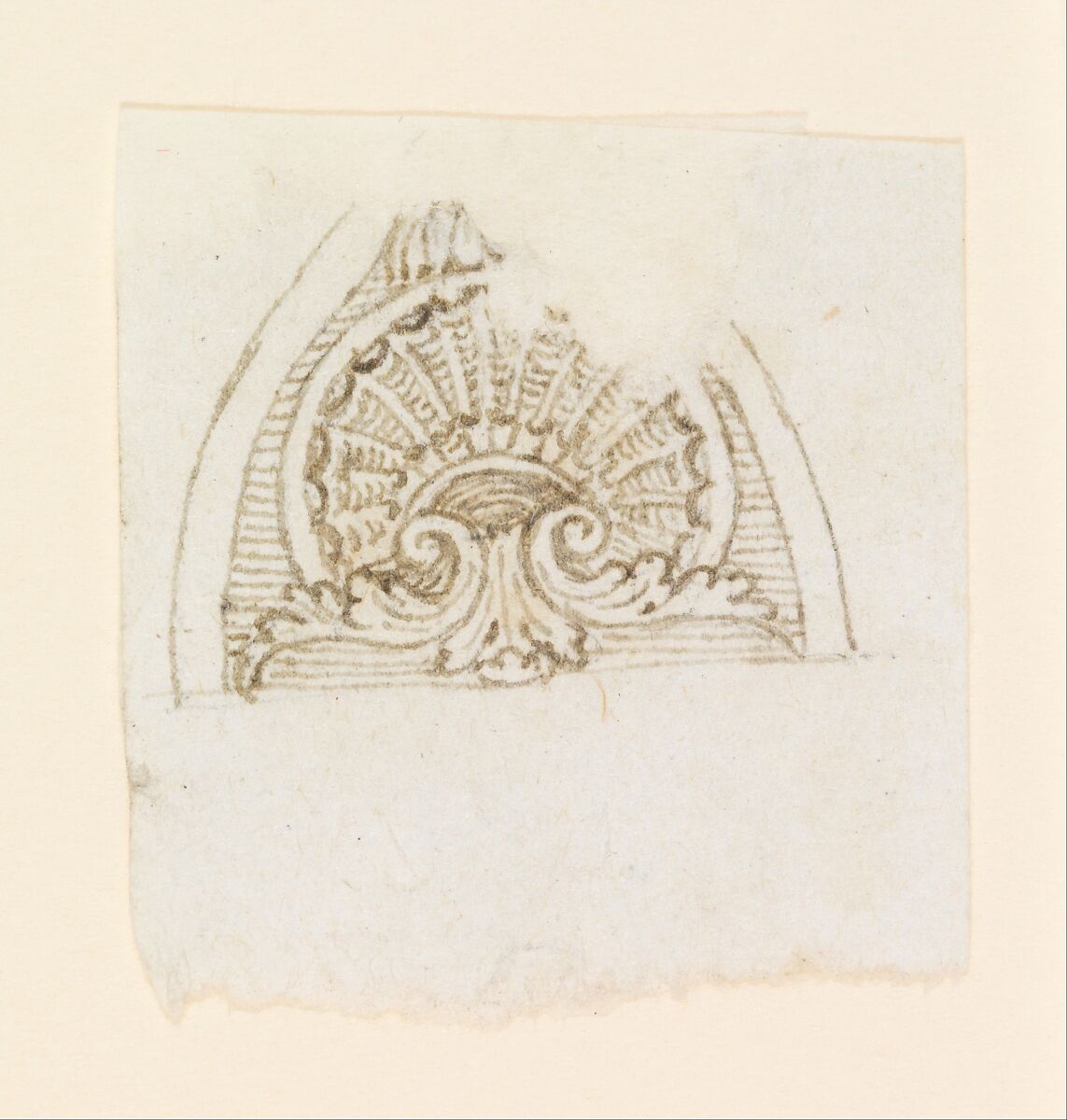 Design for the Decoration of the Jaw of the Cock of a Firearm, Workshop of Nicolas Noël Boutet (French, Versailles and Paris, 1761–1833), Pencil, ink, gray wash on paper, French, Versailles 