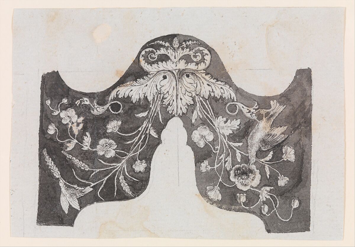Design for the Decoration of the Surround of the Ramrod Pipe of a Firearm, Workshop of Nicolas Noël Boutet (French, Versailles and Paris, 1761–1833), Pencil, ink, gray wash on paper, French, Versailles 