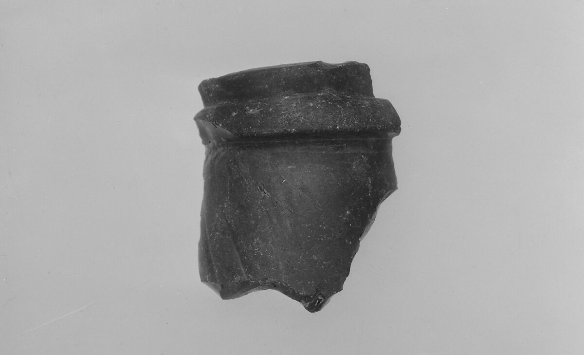 Fragment of a Bottle, Free-blown non-lead glass, American 