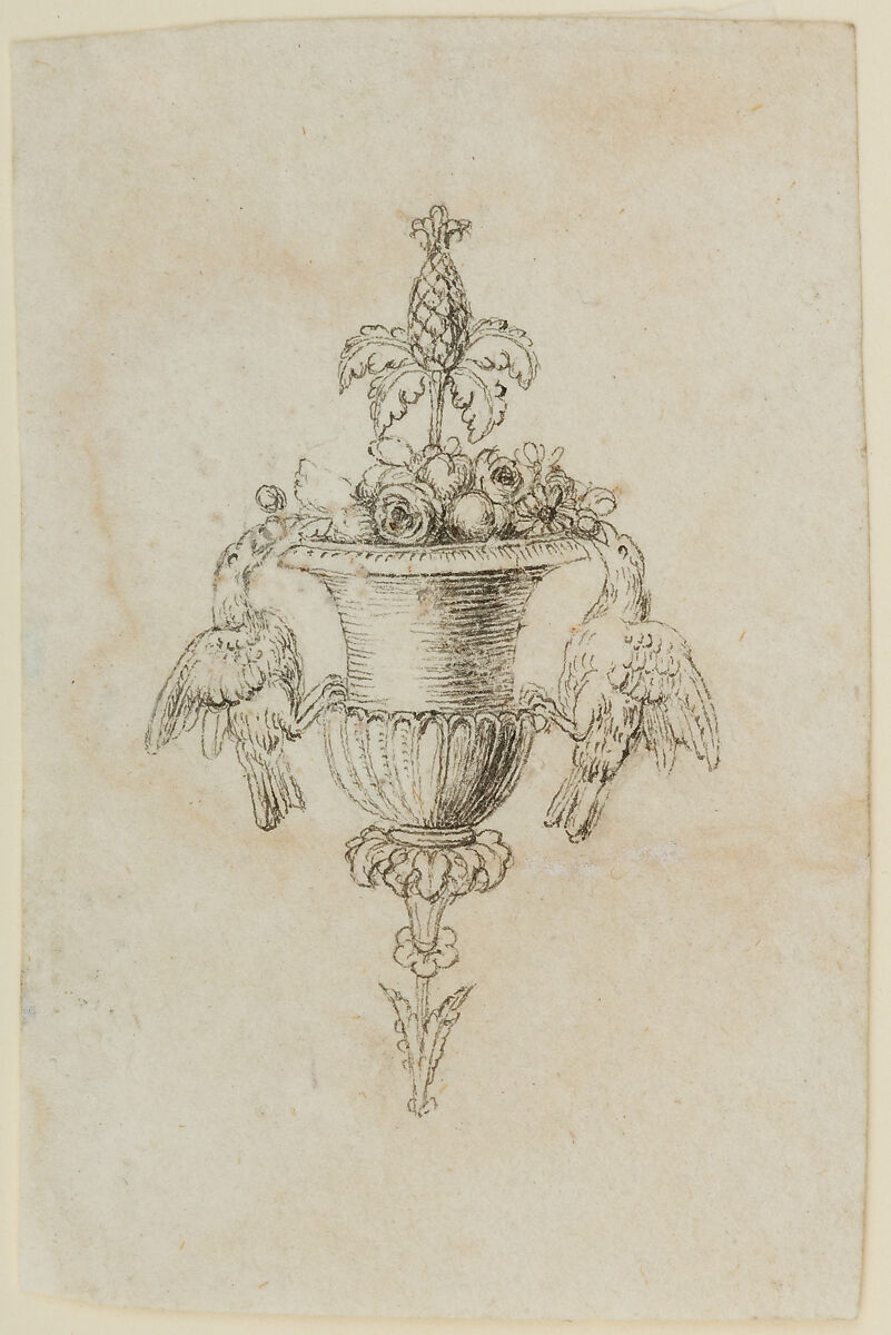 Design for the Decoration of Firearms, Workshop of Nicolas Noël Boutet (French, Versailles and Paris, 1761–1833), Pencil, ink, gray wash on paper, French, Versailles 