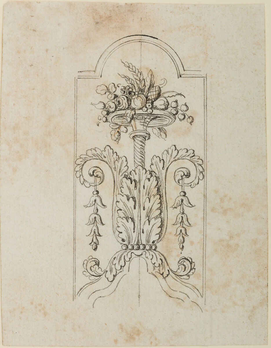 Design for the Decoration of Firearms, Workshop of Nicolas Noël Boutet (French, Versailles and Paris, 1761–1833), Pencil, ink, gray wash on paper, French, Versailles 