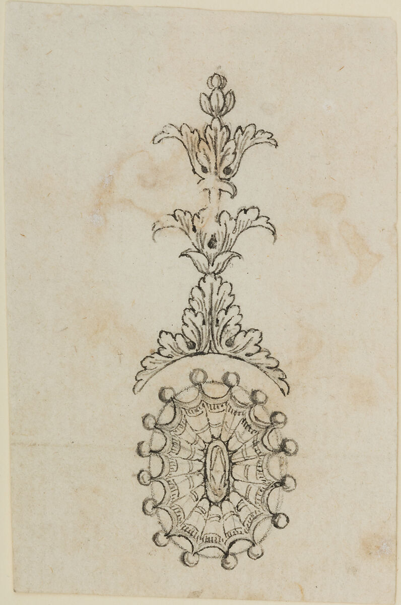 Design for the Decoration of Firearms, Workshop of Nicolas Noël Boutet (French, Versailles and Paris, 1761–1833), Pencil, ink, gray wash on paper, French, Versailles 