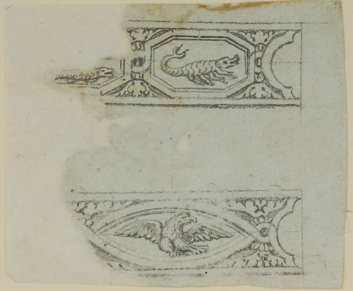 Designs for the Decoration of Firearms, Workshop of Nicolas Noël Boutet (French, Versailles and Paris, 1761–1833), Pencil, ink, gray wash on paper, French, Versailles 