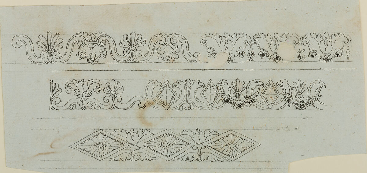 Designs for the Decoration of Firearms, Workshop of Nicolas Noël Boutet (French, Versailles and Paris, 1761–1833), Pencil, ink, gray wash on paper, French, Versailles 