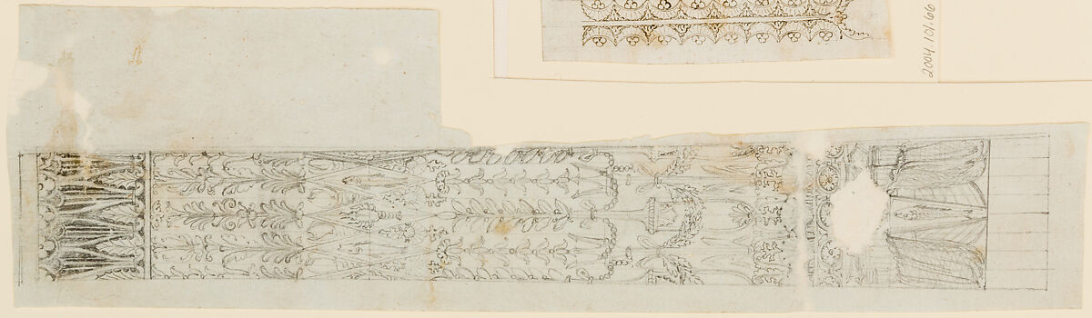 Design for the Decoration of the Barrel of a Firearm, Workshop of Nicolas Noël Boutet (French, Versailles and Paris, 1761–1833), Pencil, ink, gray wash on paper, French, Versailles 