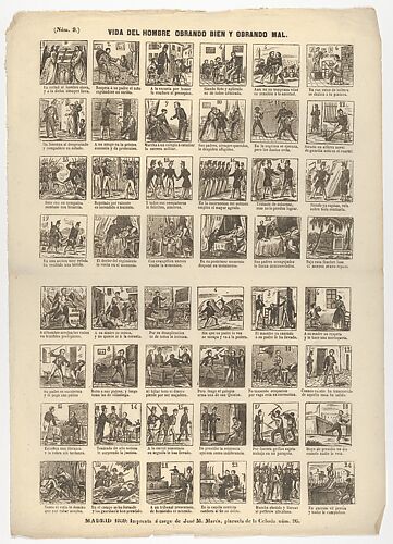 The life of the man who works well and the other badly ('vida del hombre obrando bien y obrando mal') 1859