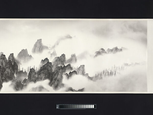 Viewing the Tide, Yang Yongliang (Chinese, born 1980), Handscroll; inkjet print of a digital photographic collage on xuan paper, China 