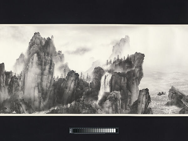 Viewing the Tide, Yang Yongliang (Chinese, born 1980), Handscroll; inkjet print of a digital photographic collage on xuan paper, China